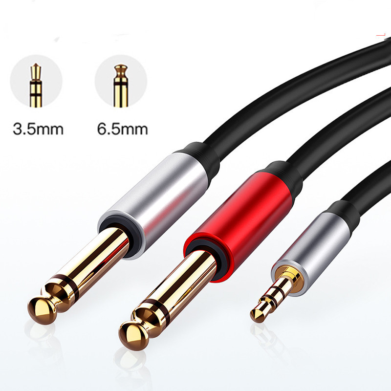3.5mm to 6.5mm Audio Cable - Male-to-Male; Dual-Core for Computer, Mobile, Mixer, Power Amplifier - Versatile Connection - Image 2