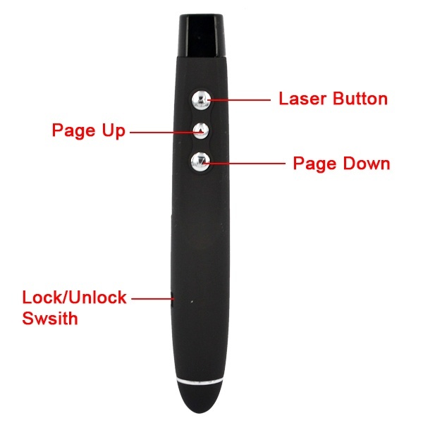 Wireless Presenter Pen - USB Presentation Clicker for PPT Teaching (Black) - Image 2