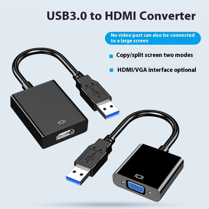 Aluminum Alloy USB to HDMI HD Video Converter - High-Quality HD Video Adapter